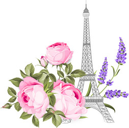 eiffel tower card symbol vector image