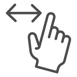 horizontal scroll line icon resize by width vector image