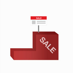 Red empty rectangle floor display vector