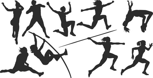 Women's Athletic Sport Silhouettes Vector Image