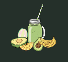 avocado vegan detox smoothie Vector Image