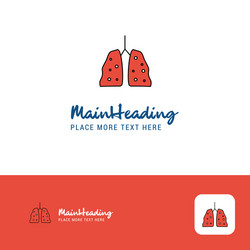 Creative lungs logo design flat color place vector