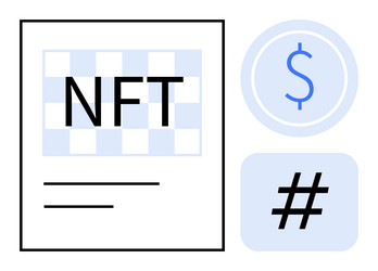 digital asset nft with blockchain elements dollar vector image