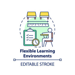 Flexible learning environments concept icon vector