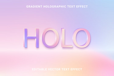 Holographic Gradient Text Effect vector