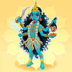 Kali Goddess Cartoon Vector Image