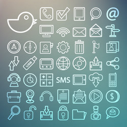 Communication and transportation icon set retina vector