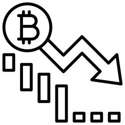 Drop in value icon bitcoin related vector