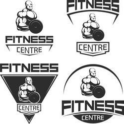 Fitness and Bodybuilding Icons Vector Image