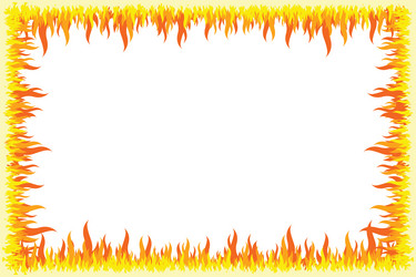 Flames effect boder frame with white background vector