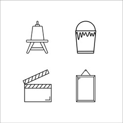design and studio simple linear icon setsimple vector image
