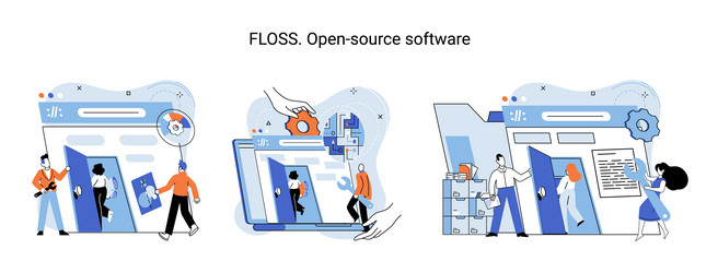 Floss open source software free product anyone vector