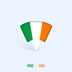 ireland flag map pointer design with shadow vector image