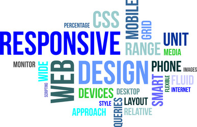 Responsive Web Development Keywords vector