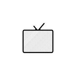 television thin line icon tv hand drawn vector