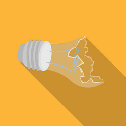 Broken lightbulb icon in flate style isolated vector