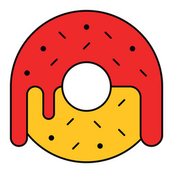 Donut united state independence day related icon vector