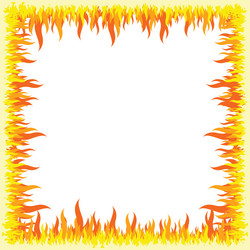 Flames effect boder frame with white background vector