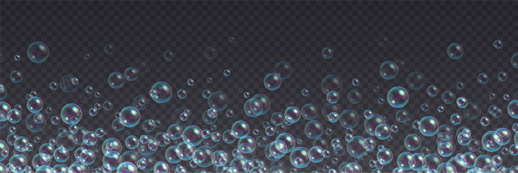 Flying soap bubbles background abstract floating vector