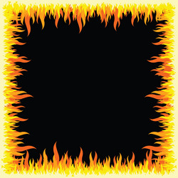 flames effect boder frame with black background vector image