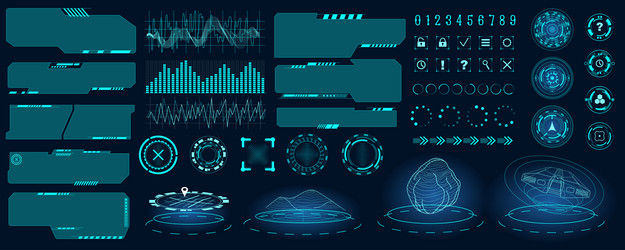 Modern UI Elements - Futuristic Tech Set vector image