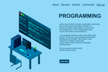 Programming or software development web page vector