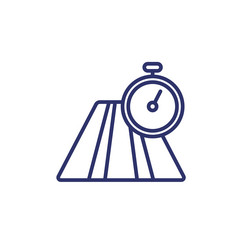 Track time line icon with a timer vector