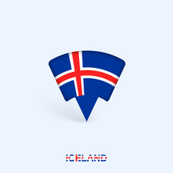 iceland flag map pointer design with shadow vector image