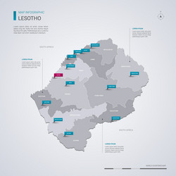 lesotho map with infographic elements pointer vector