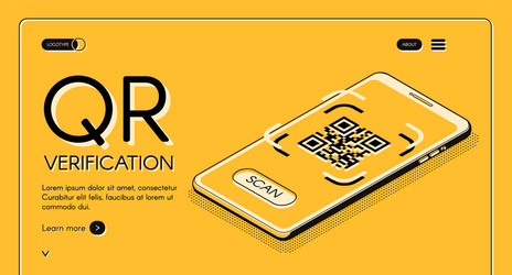 QR Code Verification App Website vector image
