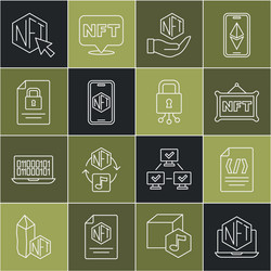 set line laptop with art store app binary code vector image