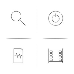 web and text simple linear icon setsimple outline vector image