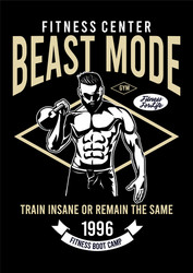 Beast Mode Fitness Logo Vector Image