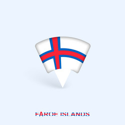faroe islands flag map pointer design with shadow vector image