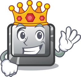 king button c installed on cartoon computer vector image