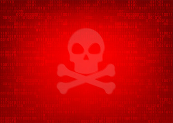 Skull with Binary Code Background vector