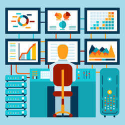 Data Analysis & Dashboard Visualization vector image