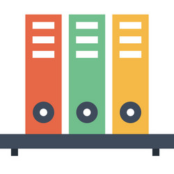 files shelf flat web icon concept vector image