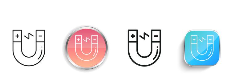 magnet icon thin linear regular and button style vector image