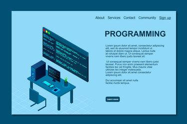 Programming or software development web page vector