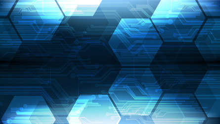 technological hexagon interface circuit background vector image