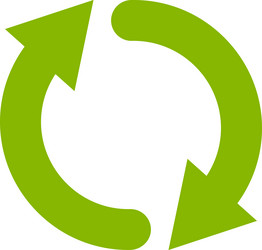 two rounded green arrows rotating in a clockwise vector image