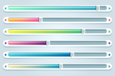 gradient user interface sliders set vector image
