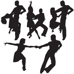 Latino Dance Silhouettes Vector Image