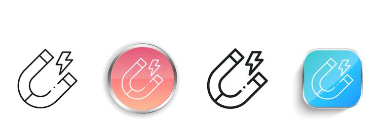 magnet icon thin linear regular and button style vector image