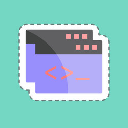 sticker line cut custom coding suitable vector image