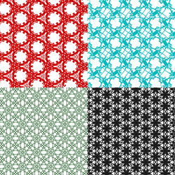 Geometric patterns tiling set of abstract vintage vector