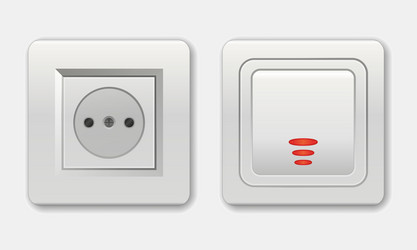 light switch red electric vector