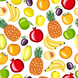 Tropic fruit pattern color background with lemon Vector Image