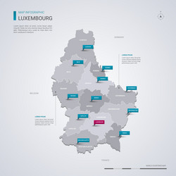 luxembourg map with infographic elements pointer vector image